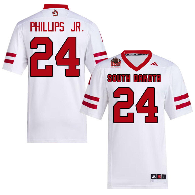 South Dakota Coyotes #24 L.J. Phillips Jr. College Football Jerseys,Uniforms-White